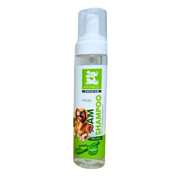 Nanbell Premium Kedi Köpek Köpük Şampuan Aloe Vera 225 Ml ürün görseli 1