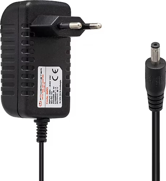 POWERMASTER PM-620 18 VOLT - 1 AMPER 3.5X1.35 MM UÇLU PLASTİK KASA PRİZ TİPİ ADAPTÖR ürün görseli 1