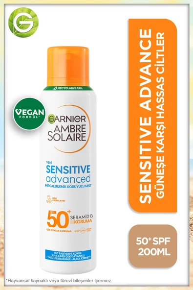 Garnier Ambre Solaire Hassas Ciltler Için Güneş Koruyucu Sprey Spf 50 200 ml ürün görseli 1