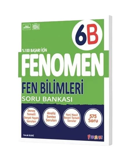6. Sınıf Fen Bilimleri B Soru Bankası Fenomen Okul Yayınları ürün görseli 1