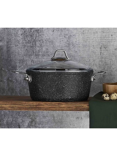 FALEZ Black Line Granit 26 cm Derin Tencere - Resim 2
