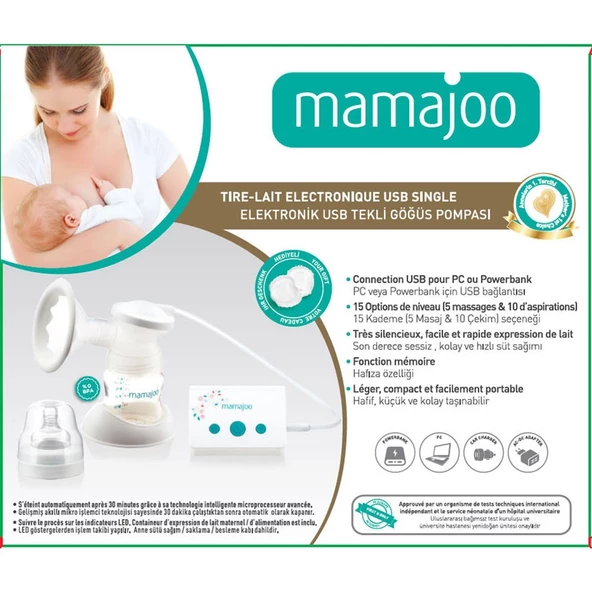 Mamajoo Elektronik USB Tekli Göğüs Pompası - Resim 2