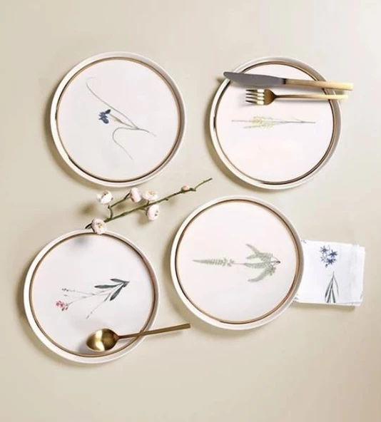 Porland Botanical 21 Cm Pasta Tabağı 4 Desen ürün görseli 1