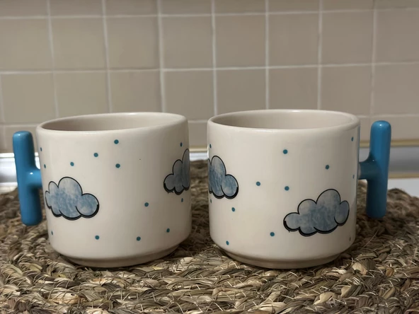 Bulut/Cloud Desen Kupa/Mug 2'li - Resim 2