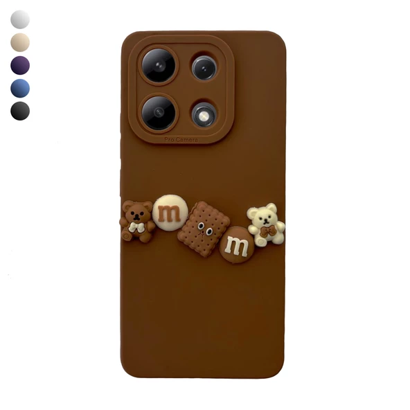 Xiaomi Redmi Note 13 Pro 4G Kılıf 3D M Bear Kamera Korumalı Silikon Kapak ürün görseli 1