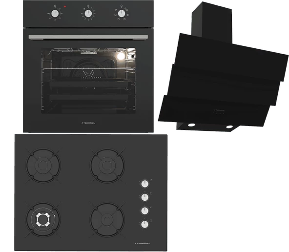 Termikel Ankastre Set (BO O6435C B + BH P7194C B + CH S6532C BB) ürün görseli 1