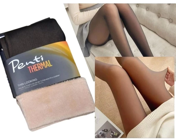 PENTİ THİN LOOKİNG THERMAL KÜLOTLU ÇORAP SİYAH S-M - Resim 2