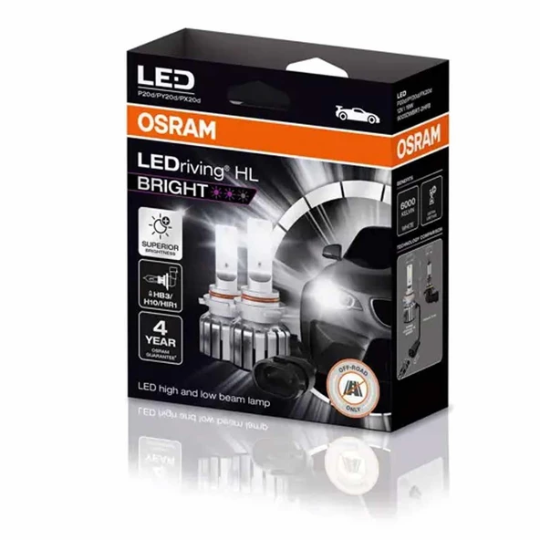 Osram Far Ampulü Led HB3/H10/HIR1 12V 19W Bright Model 9005DWBRT-2HFB ürün görseli 1