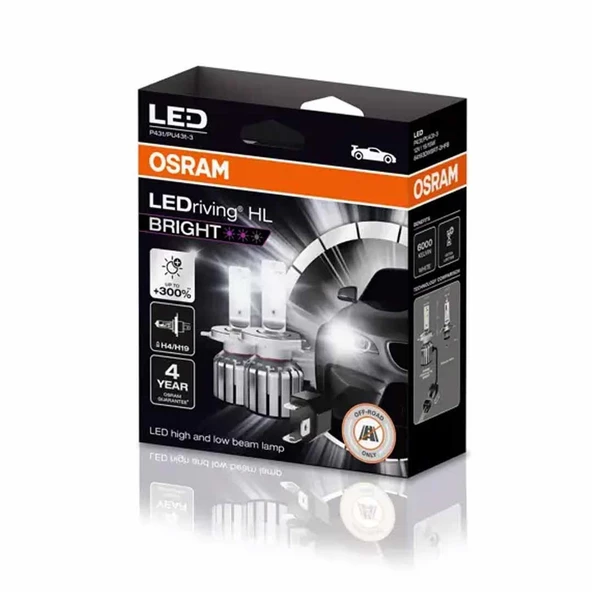 Osram Far Ampulü Led H4/H19 12V 15W Bright Model 64193DWBRT-2HFB ürün görseli 1