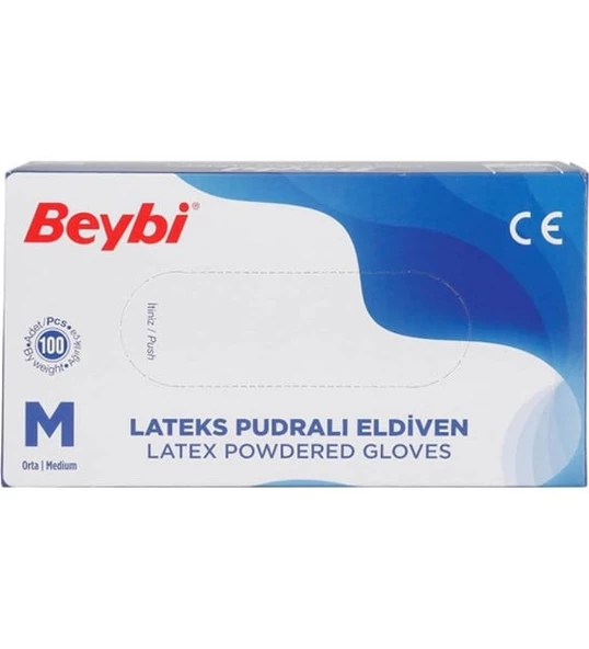 BEYBİ M BOY PUDRALI LATEKS ELDİVEN 100 ADET - Resim 2