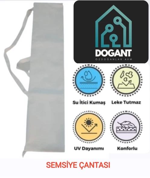 DogantPlaj Deniz Şemsiye Taşıma Saklama 130 X 22 Cm Çantası Kılıf Bej ürün görseli 1