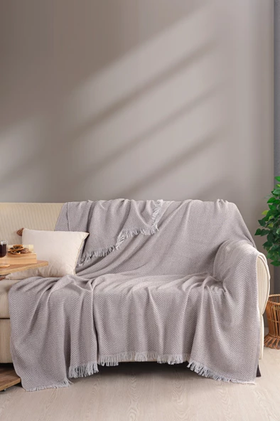 Terry Home Carden Organik Pamuklu Bej Koltuk Örtüsü Desenli 200x230 Cm Kanepe Çekyat Buldan Bezi ürün görseli 1