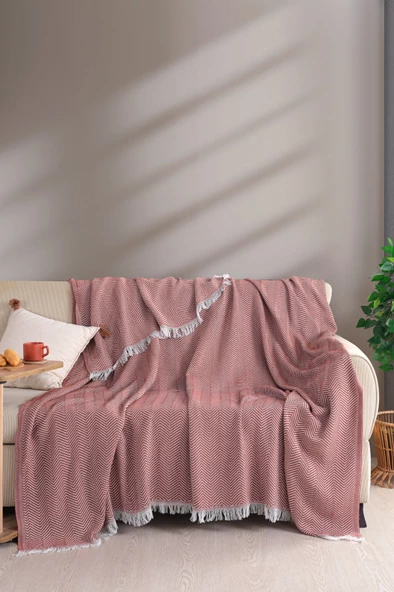 Terry Home Carden Organik Pamuklu Kiremit Koltuk Örtüsü Desenli 200x230 Cm Kanepe Çekyat Buldan Bezi ürün görseli 1
