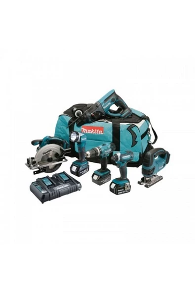 Makita Dlx6068pt DHP453Z DTD152Z DSS611Z DJV180Z DHR202Z DML802Z Akülü Set ürün görseli 1