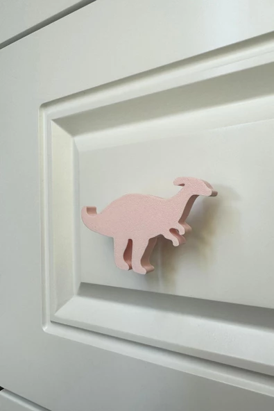 Pomerol Pembe Dino2 Dolap Kulpu -Çocuk Odası, Mutfak ve Banyo İçin Modern, Sevimli ve Dayanıklı Mobilya Kulp ürün görseli 1