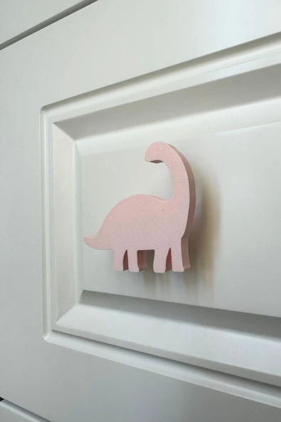 Pomerol Pembe Dino 3 Dolap Kulpu-Çocuk Odası, Mutfak ve Banyo İçin Modern, Sevimli ve Dayanıklı Mobilya Kulp ürün görseli 1