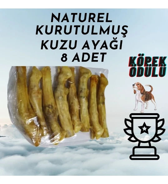 %100 Doğal Kurutulmuş Kuzu Ayak Paça Köpek Ödülü - 8’li Ekonomik Paket ürün görseli 1