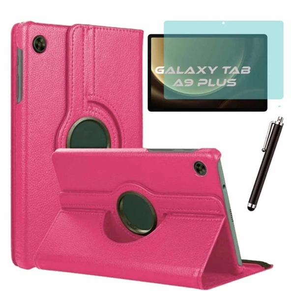 Samsung Galaxy Tab A9 Plus Kılıf Ekran Koruyucu Kalem Set Pembe ürün görseli 1