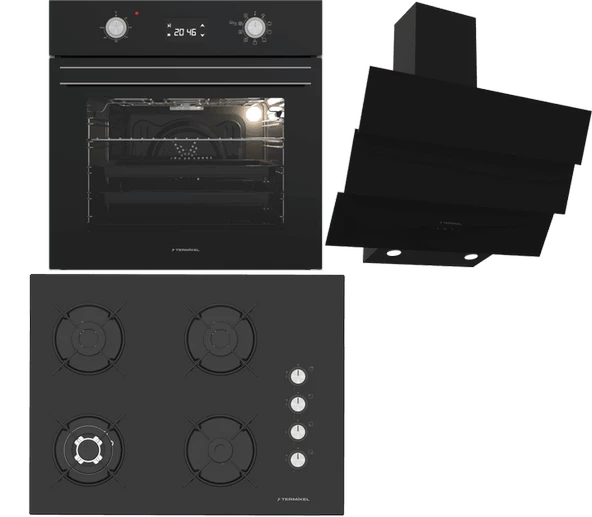 Termikel Ankastre Set (BO O6555C DB + BH P7194C B + CH S6532C BB) ürün görseli 1