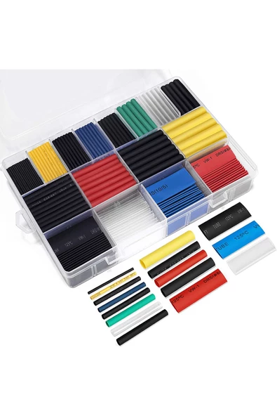 hodbehod 530 Adet Shrink Boru Makaron Set Isı Ile Daralan Kablo Seti ürün görseli 1