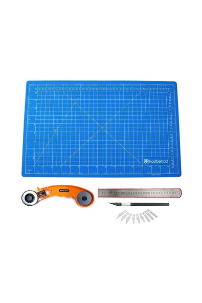 hodbehod A2 Mavi 60x45cm Çift Taraflı Kesim Altlığı Hobi Cutting Mat Set ürün görseli 1