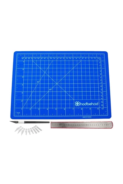 hodbehod A4 Mavi Hobi Kesim Matı Seti Çift Taraflı Cutting Mat Set ürün görseli 1