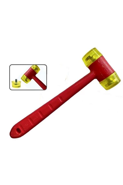 hodbehod 40 Mm Vidalı Tokmak Değiştirilebilir Plastik Kafalı Çekiç ürün görseli 1
