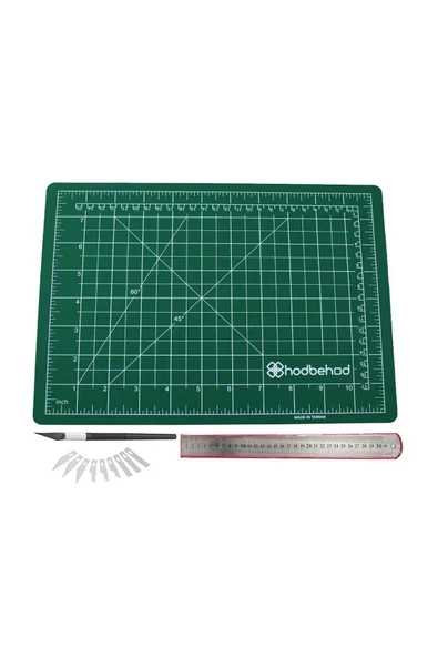 hodbehod A4 Yeşil Hobi Kesim Matı Seti Çift Taraflı Cutting Mat Set ürün görseli 1