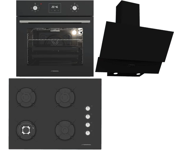 Termikel Ankastre Set (BO O64D5C B + BH P7194C B + CH C6532C BB) ürün görseli 1