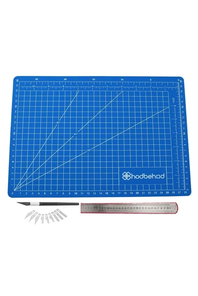 hodbehod A3 45x30cm Mavi Hobi Kesim Altlığı Çift Taraflı Cutting Mat Set ürün görseli 1