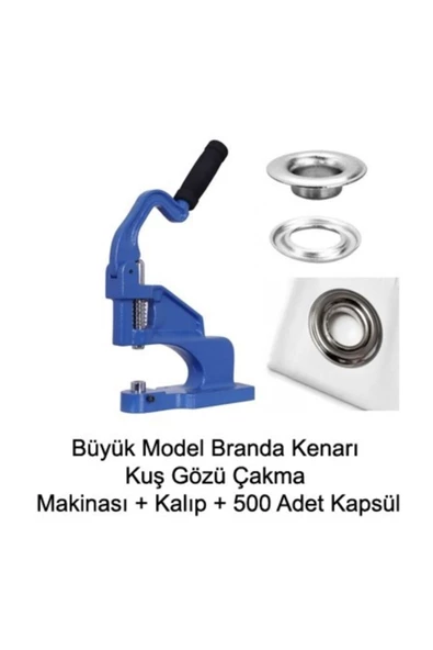 İşkur Makina Branda Kenarı Orta Boy Tulumba El Presi Kuş Gözü Çakma Makinası 500 Adet Kapsül ürün görseli 1