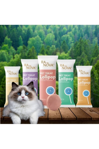 5'li Malt Destekli Kedi Lolipop'u Kedi Ödülü Kedi Vitamini Hediyeli ürün ürün görseli 1