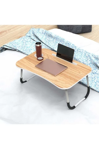 hodbehod Bambu Renk Yatak Koltuk Üstü Portatif Laptop Sehpası ürün görseli 1