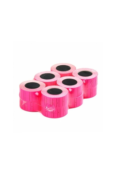 hodbehod Motex Fiyat Etiketleme Makinası Pembe Floresan Renk Etiketi 24 Rulo ürün görseli 1