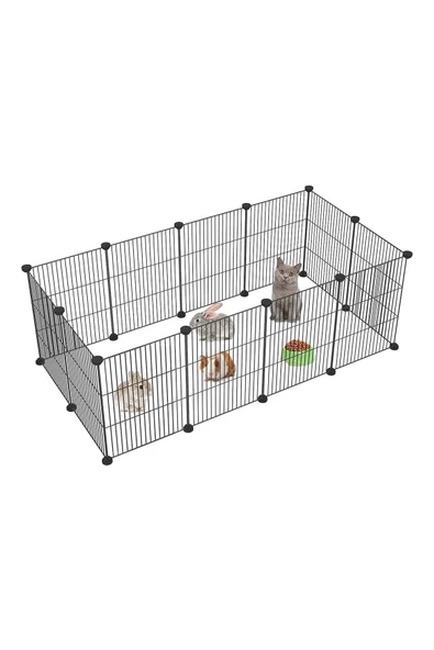 hodbehod Evcil Küçük Hayvan Kedi Köpek Kuş Evi Kafesi Oyun Parkı Portatif Taşınabilir Metal Tel 12 Panel ürün görseli 1