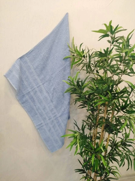 NİVEMESHOME MAVİ BANYO HAVLUSU ÇINAR - Resim 3