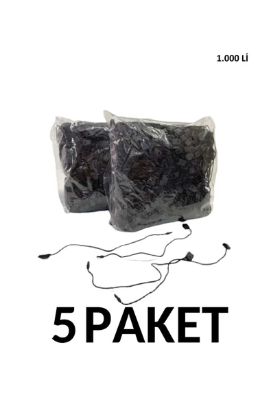 ERKAN 5 Paket (5.000 Adet) Kilitli Etiket Ipi Siyah Renk ürün görseli 1