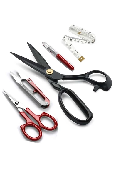 hodbehod 9 No 23cm Siyah Saplı Çelik Somunlu Profesyonel Kumaş Kesim Makası Set ürün görseli 1