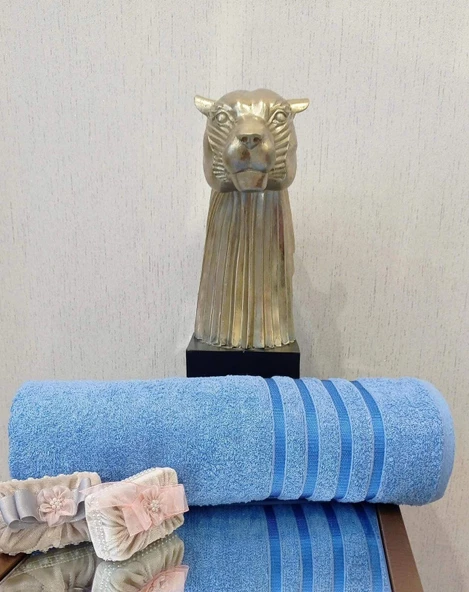 NİVEMESHOME POLOLİFE MAVİ BANYO HAVLUSU - Resim 2
