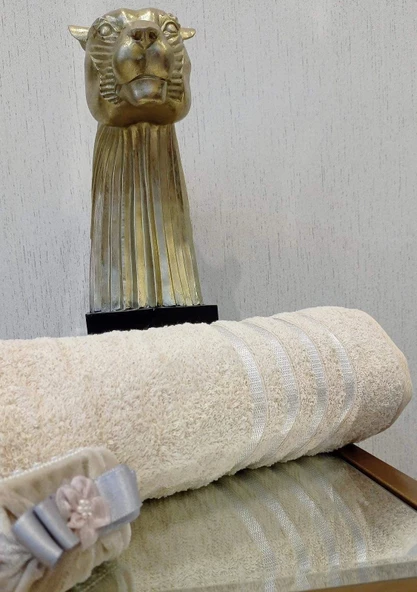 NİVEMESHOME POLOLİFE BEJ BANYO HAVLUSU - Resim 3