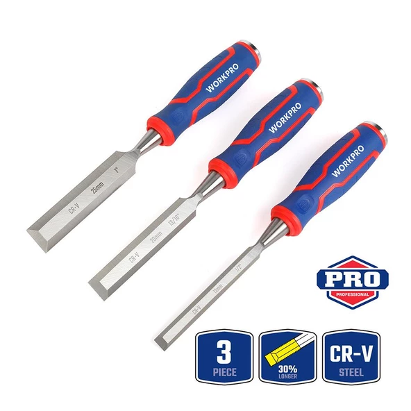 WORKPRO WP201301 12-20-25MM Üçlü Profesyonel İskarpela Seti ürün görseli 1