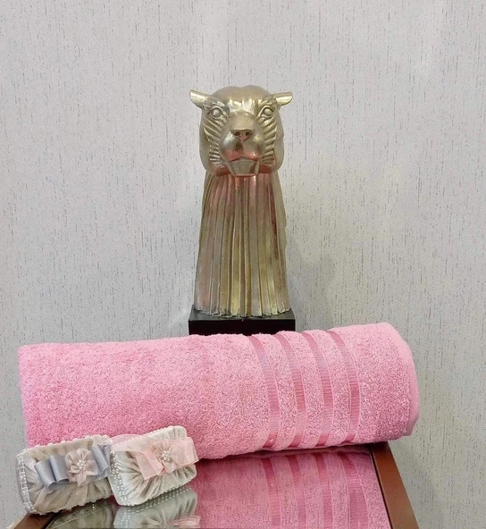 NİVEMESHOME POLOLİFE PEMBE BANYO HAVLUSU - Resim 2