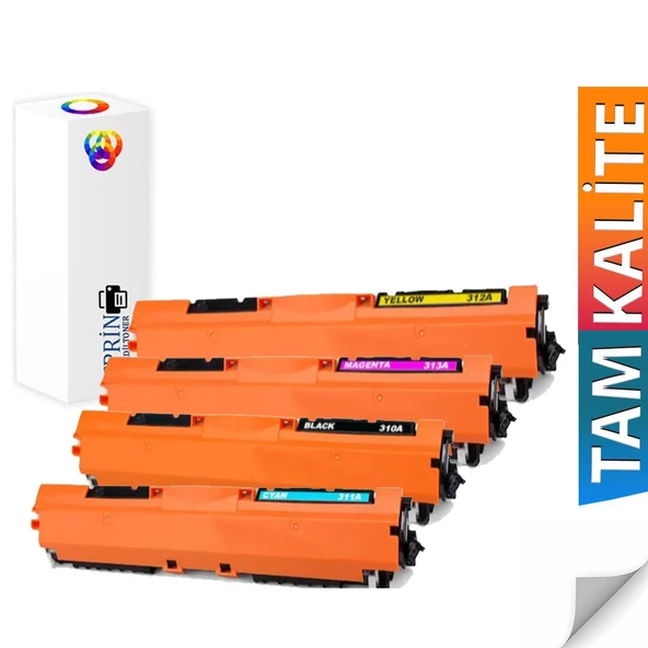 Hp Color Laserjet CP1025 Yazıcı Uyumlu Muadil Toner 126A 4 Renk ürün görseli 1