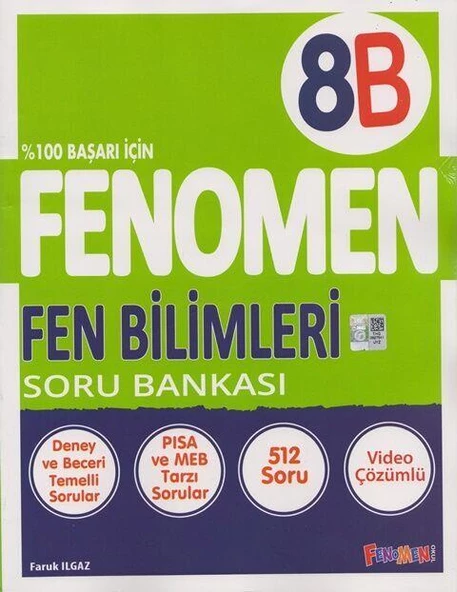 8. Sınıf Fenomen Fen Bilimleri B Soru Bankası Fenomen Okul Yayınları ürün görseli 1