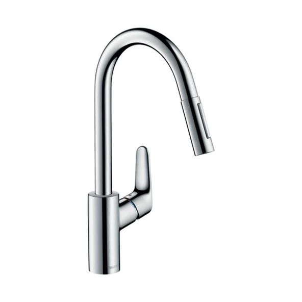 hansgrohe Focus M41 Tek kollu eviye bataryası 240, çekilebilir el duşu, 2jet HG-31815000 ürün görseli 1