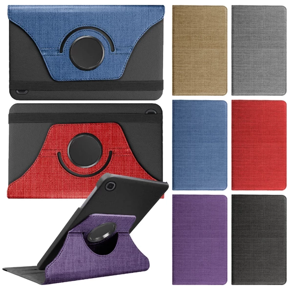 Samsung Galaxy Tab A T510/T515/T517 Kılıf Fabric 360 Derece Döner Standlı ürün görseli 1