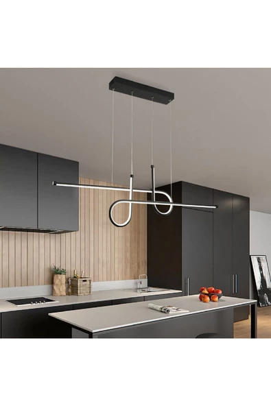 Haldizen / 120 cm / Sarkıt Avize / Antrasit Gövde / 3 Renk Işık ürün görseli 1