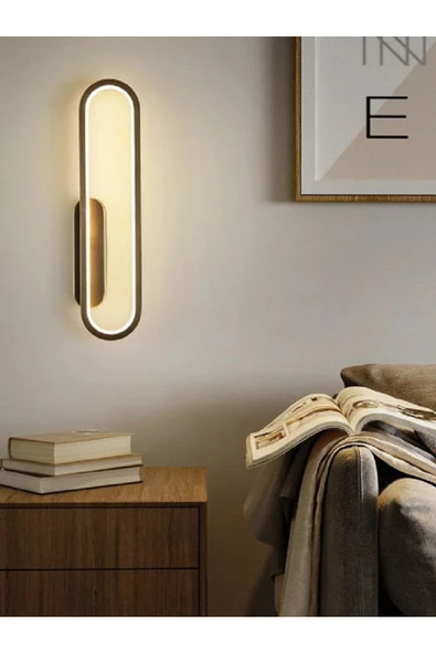 Manzo / Led Aplik / Elips / 50 cm / Antrasit Gövde / 3 Renk Işık ürün görseli 1