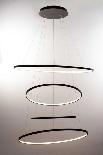 Pokut / Sarkıt Avize / 90x80x60x40 Cm / Antrasit Gövde / 3 Renk Işık ürün görseli 1