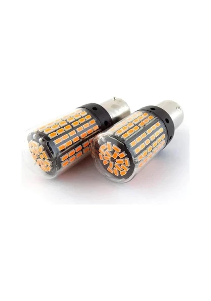 Oto Led Sinyal Ampulü Py21w Tak Kullan Ürün 144 Led Turuncu ürün görseli 1